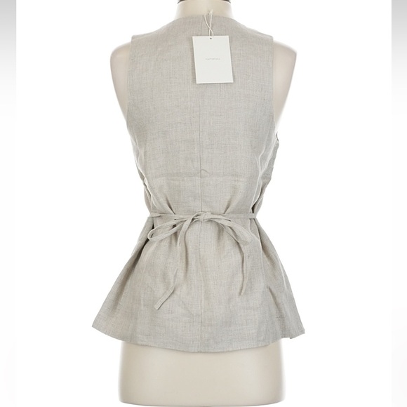 NWT Faithfull the Brand Maya Linen Vest Top Natural Beige Square Neck Sz S/4 - Picture 5 of 6